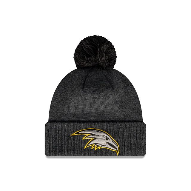 AFL Adelaide Crows Cuff With Pom (WCR0180) - Black New Era Beanies